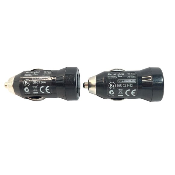 Kensington PowerBolt 1.0 Dual USB Car Charger Adapter Black A455 Set Of 2 - Picture 1 of 5
